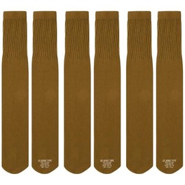 Army Universe Men’s Military Over-the-Calf Tube Socks | 3-Pack, Genuine GI US Made, Size 10-14 - Coyote Brown