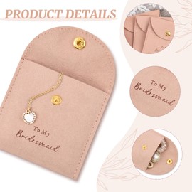 CEELGON Jewelry Bags Bridesmaid Gifts Set of 8 Velvet Small Jewelry Pouch with Button Bracelet Earring Necklace Packaging Bridesmaid Proposal Gift Bags Bridal Party Favors Gifts (Dark Coral Pink)