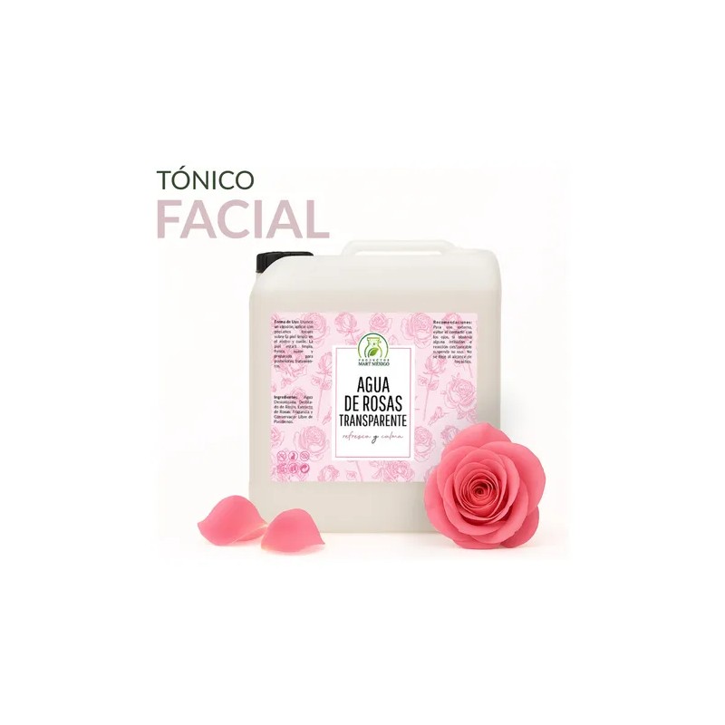 Agua De Rosas Tónico Facial Transparente (5 Litros)
