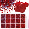 15000Pcs Red Flatback Hotfix Rhinestones for Bedazzling, Red Hotfix Gems