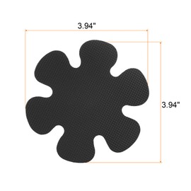 sourcing map 6pcs Non Slip Bathtub Stickers Bath Shower Floor 3.94" Anti-Slip Sticker Tape Flower Style Decals for Bathroom Kitchen Bathtub Treads Stairs, Black