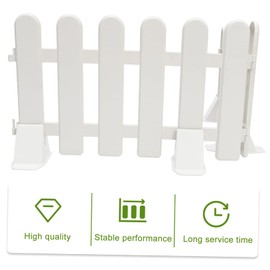 Yardenfun 2 Pcs Plastic Garden Fence with Base Small Fence for Courtyards Gardens and Animal Barriers Decorative Picket Style Edging for Landscape and Pathways