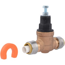 Cash Acme EB45 SharkBite Pressure Regulating Valve with Disconnect Clip, Direct, 3/4 Inch Push to Connect, Poly Top, 60 PSI, PVA16P-DSB-60