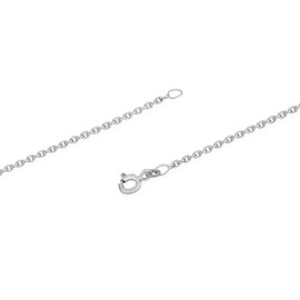 NKlaus Anchor Chain Diamond-Coated 925 Sterling Silver Necklace 1.70 mm Wide Necklace, Sterling Silver