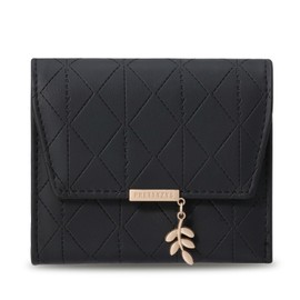 ANYWN Women's Small Purse, Women's Small Purse, Elegant Purse Small with Large Coin Compartment, Black (black-2), Elegant