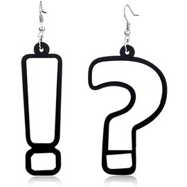 CHOORO Punctuation Mark Earrings Exclamation and Question Mark Earrings Large Statement Punctuation Mark Earrings Asymmetric Punctuation Earring (Mark Earrings)
