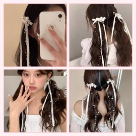 RICISUNG Ribbon Hair Ornament, Bowknot Butterfly Clip, Set of 4, Velour Ribbon, Ribbon Tie, Korean Style, Stylish, Cute, Hair Clip, Non-Trace, Simple, Hair Clip, Hair Accessory, French Style, Sweet