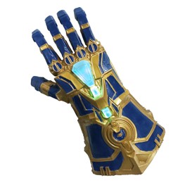 Vi Gauntlet LED Light Up Latex Glove Blue Hand Movable Fingers Movie Cosplay Costume Props Halloween