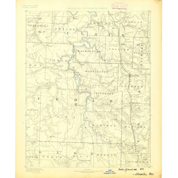 YellowMaps Stockton MO topo map, 1:125000 Scale, 30 X 30