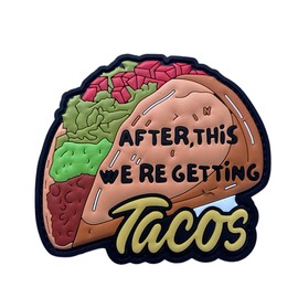 Get Tacos Creative Humor Military Tactical Morale Patch - Funny Tactical Patches, PVC Rubber Hook & Loop Fastener, Patches for Backpacks, Military Uniforms, Jeans, Jackets, Vests, Hats & More