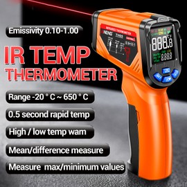 ANENG TH05 Non-Contact Infrared Thermometer -20℃~650℃/-4℉~1202℉ IR Laser Sensor Circuit Industrial Testing Floor Heating Tube Temperature Testers Rapid Measure Tester