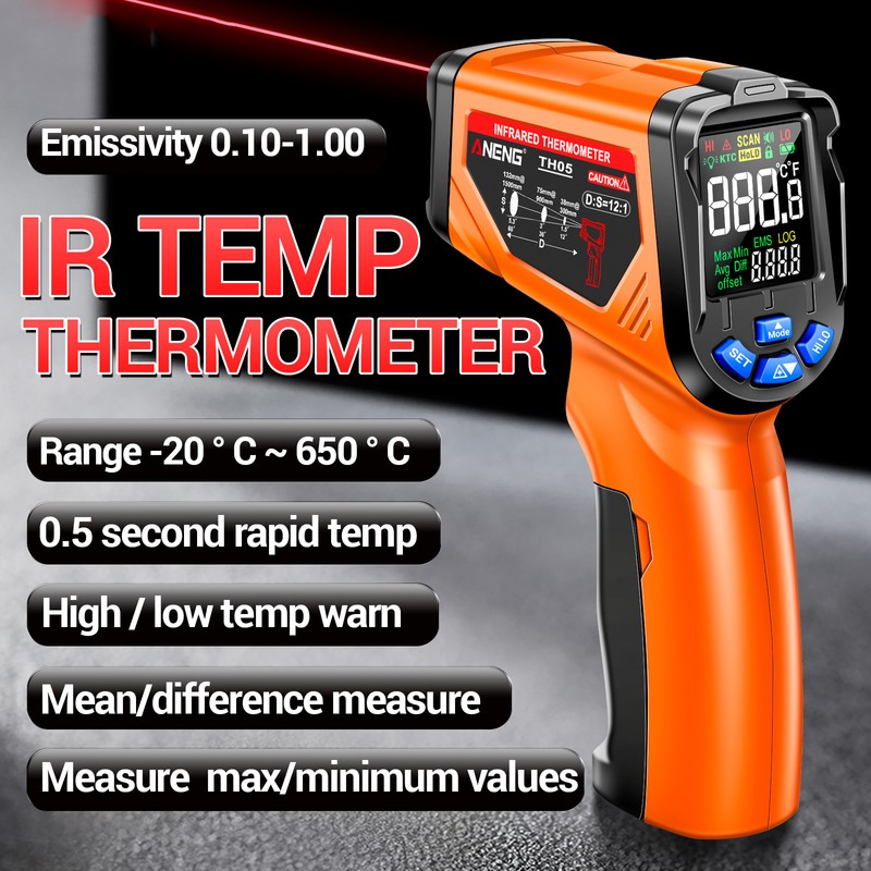 ANENG TH05 Non-Contact Infrared Thermometer -20℃~650℃/-4℉~1202℉ IR Laser Sensor Circuit