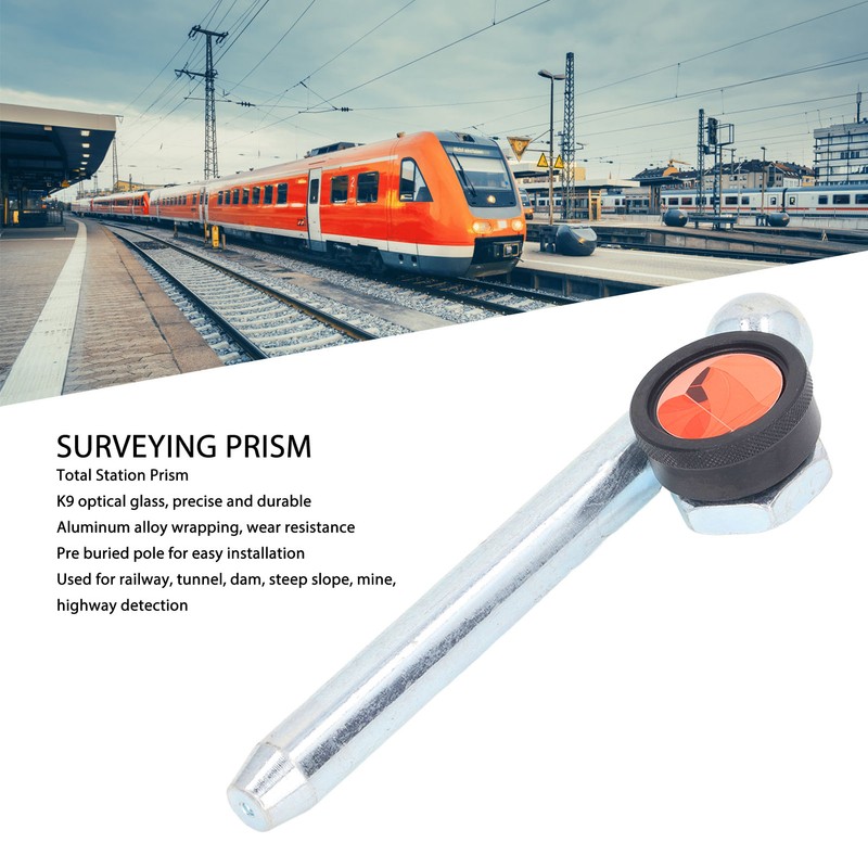 Total Station Prism with 16cm Pole Optical Glass Prism Surveying