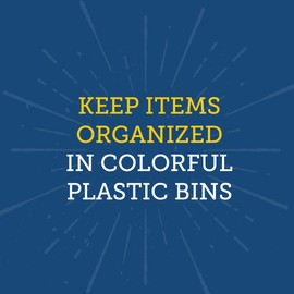 Really Good Stuff 160074PU Stackable Plastic Book and Organizer Bins for Classroom or Home Use – Sturdy, Colored Plastic Baskets (Set of 12)