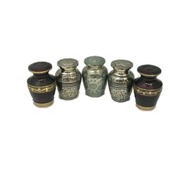NWA Cremation Urn, Keepsake urns, Brass Funeral Small urns, Set of Five Memorial Keepsakes