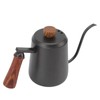 Stainless Steel Coffee Hand Pot with Wooden Handle Long Mouth