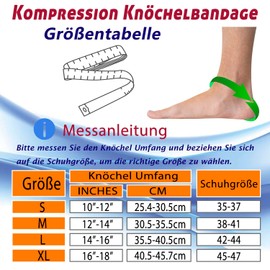 Thx4COPPER Kompressionssocken Knöchel Sprunggelenkbandage mit Zwei Silikon Unterstützt und Schutz der Gelenke, Fußbandage Achillessehne Passend für das Rechte und Linke Knöchel, L