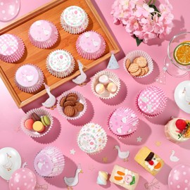 Glavatrix Silly Goose Cupcake Liners, 200 PCS Standard Baking Cups, Pink