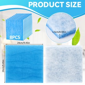 Pack of 8 Replacement Filters for Limodor Fan, 24 x 24 cm Filter Mat, Filter Fleece Ventilation Filter Class G4 Ventilation System, All Types Compact, Filter Ventilation System for Bathroom