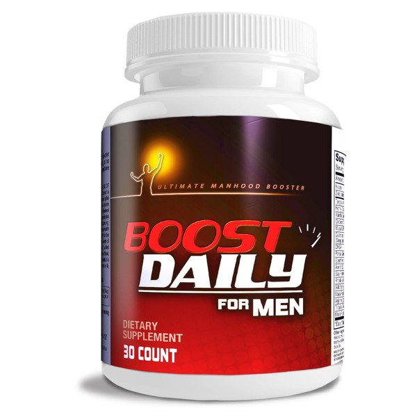 Boost Daily for Men Complete Natural Male Health Formula Maximum Male Health Support Blend of Natural Ingredients in One Daily Male Health Supplement.