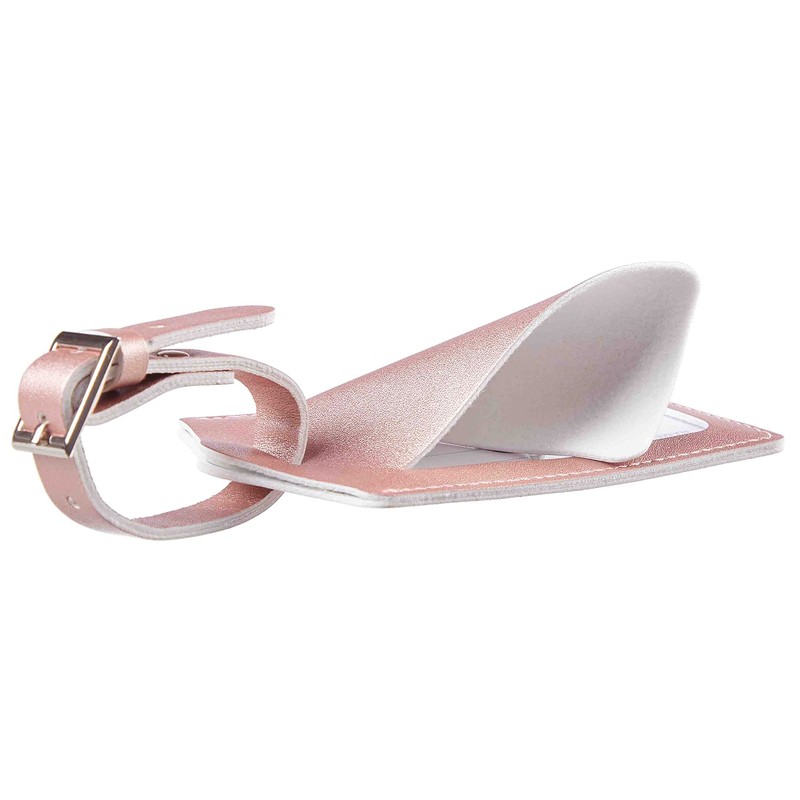 4 Pack Leather Luggage Travel Bag Tags by Travelambo (Rose