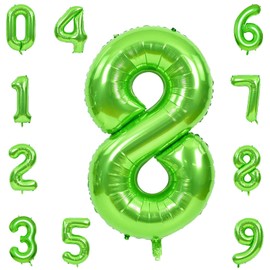 40 Inch Foil Number Balloons, Large 8 Number Balloons for Birthday Party Decor Anniversary Decoration (Green 8)