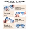 TIDE Stick On Bifocal Reading Lenses Clear Reading Lenses with