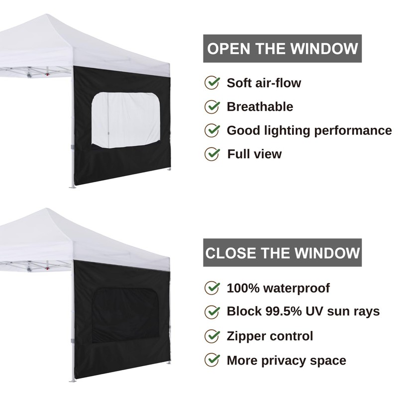 COOSHADE Instant Canopy SunWall 10x10 Canopy SideWall for Pop up