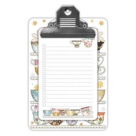 Quire Collections Clipboard with Notepad - Time for Tea Design - 100 Pages - Size 120mm x 170mm