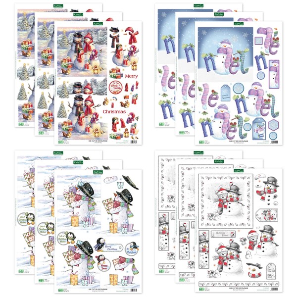 Katy Sue 'Snowman Selection' Die Cut Decoupage Collection - Contains