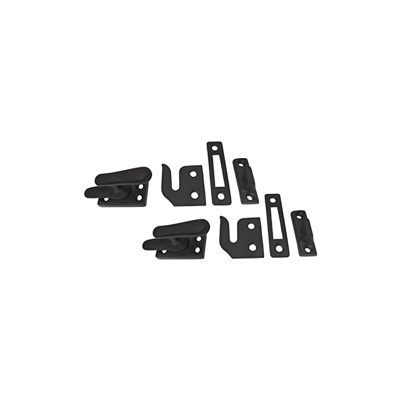 QCAA Solid Brass Casement Fastener Window Lock, Small, Matte Black,