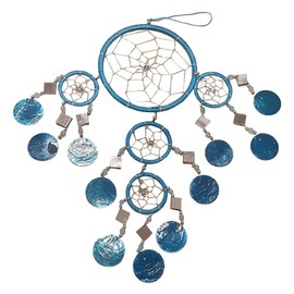 VIE Naturals Capiz Dream Catcher, No Feathers, 12cm, Blue, Multicolor, One Size