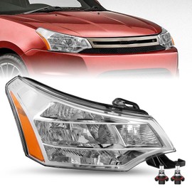 JSBOYAT Headlight Assembly Pair for 2008 2009 2010 2011 Ford Focus Sedan/Coupe OE Style Headlamp w/Bulbs (Right Passenger Side)