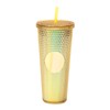 Plastic Cup with Lid and Straws, 710 ml Drinking Cup,