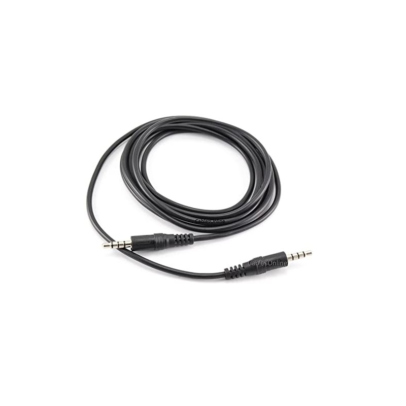 CablesOnline 6ft 3.5mm (1/8in) Stereo 4-Pole TRRS Male to Male