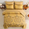 Mybedsoul Gold Queen Comforter Set, 7 Pieces Boho Bed in