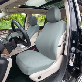 We Are Young Life is Fun Universal Fit Car Seat Cover – Full Set of Automotive Seat Covers, Gray Classic Cloth Seat Protector for Cars, Trucks, SUVs and Vans, Washable Seat Cover, Car Accessories