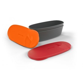 Light My Fire Snap Box Oval Waterproof Food Storage Container (2-Pack), Red/Orange