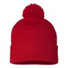 Sportsman Pom-Pom 12" Knit Beanie One Size Red