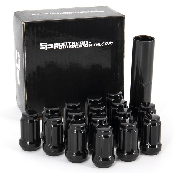 Southern Powersports Tapered Lug Nuts, 16-Piece Black Lug Nut Set with a Lug Nut Key, Replacement Wheel Nuts for Polaris Ranger, RZR, Can Am & Honda, M12X1.5 Thread Pitch, Chrome Plated Alloy Steel