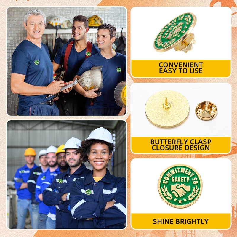 Solsew 12/24/50 Pack Commitment to Safety Award Employee Gold Enamel