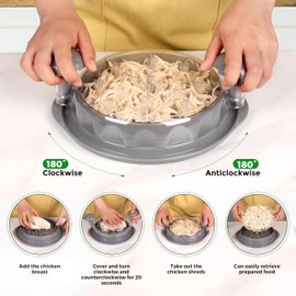 Chicken Shredder, Professional Chicken Shredder Tool Twist, Perfect Meat Shredder Tool for Effortless Kitchen Experience, Transparent Lid, Non-Slip Design