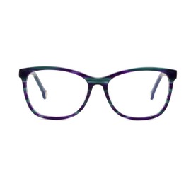 FERAVIA Women girls cat's eye glasses generous acetate clear lens unique glasses, Purple