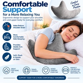 Rotator Cuff Shoulder Support Pillow for Side Sleeping – Ergonomic Arm Support Cushion for Shoulder Surgery Recovery, Bed & Couch Use
