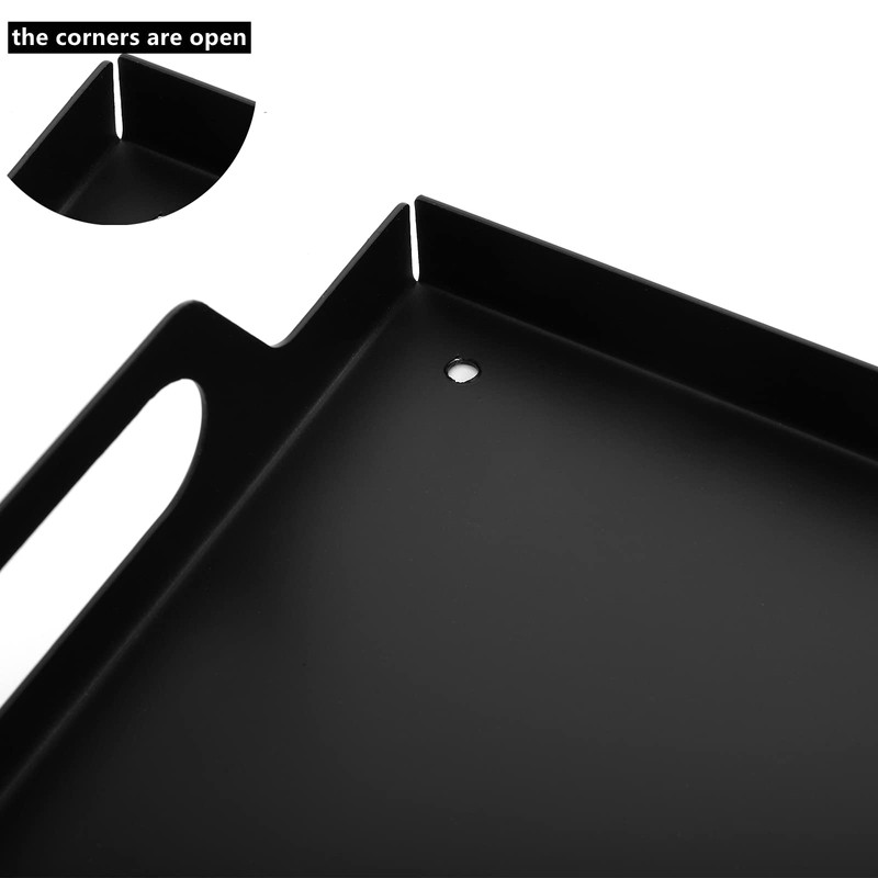 Peohud 2 Pack Black Metal Serving Tray, Decorative Coffee Table