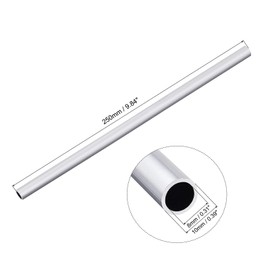 TA-VIGOR 3Pcs 6063 Aluminum Round Tube, 10mm OD 8mm ID 250mm Length Metal Seamless Straight Tubing Aluminum Pipe for Home Furnishing, Machinery, DIY Handicraft