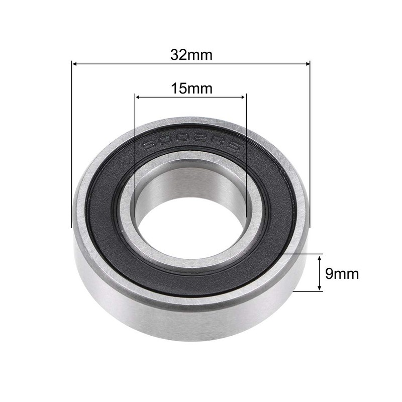 sourcing map Ball Bearing 6002-2RS Double Sealed ABEC-1 Deep Groove