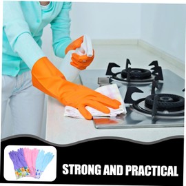 Outanaya 3 Pairs Winter Kitchen Gloves for Washing Dishes Warm Housework Gloves of Non Slip Long Sleeved Design for Arm Protection for Housewarming Random Color