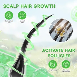 2PCS Rosemary Hair Growth Shampoo, Natural Thickening & Strengthening Shampoo with Hydrolyzed Keratin & Vitamin C, Nourishing Moisturizing Formula for Fine Hair & Hair Loss, for Women & Men (A)