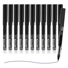 EYEYE Black Rollerball Pens 0.7mm Fine Point, 24 Pack Rollering Ball Pen Quick Dry, Liquid Ink Pen Fine Point Smooth Writing Pens for Journaling, Note Taking, Office and School Supplies